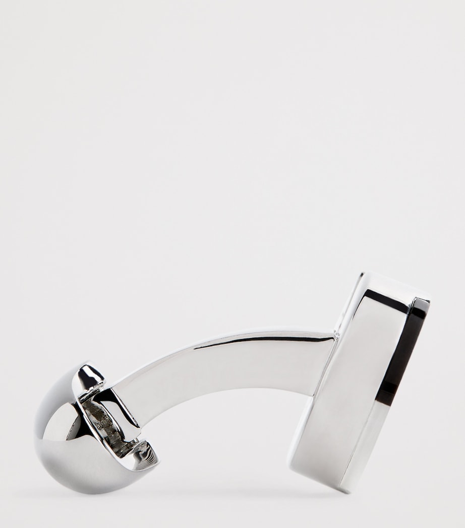 Babette Wasserman rotary rhodium-plated cufflinks 2.2cm (British brand)