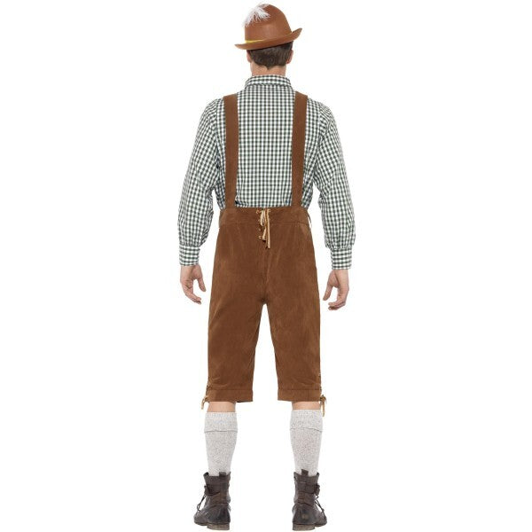 Smiffys Traditional Deluxe Hanz Bavarian Costume green lederhosen shirt, imported from the UK