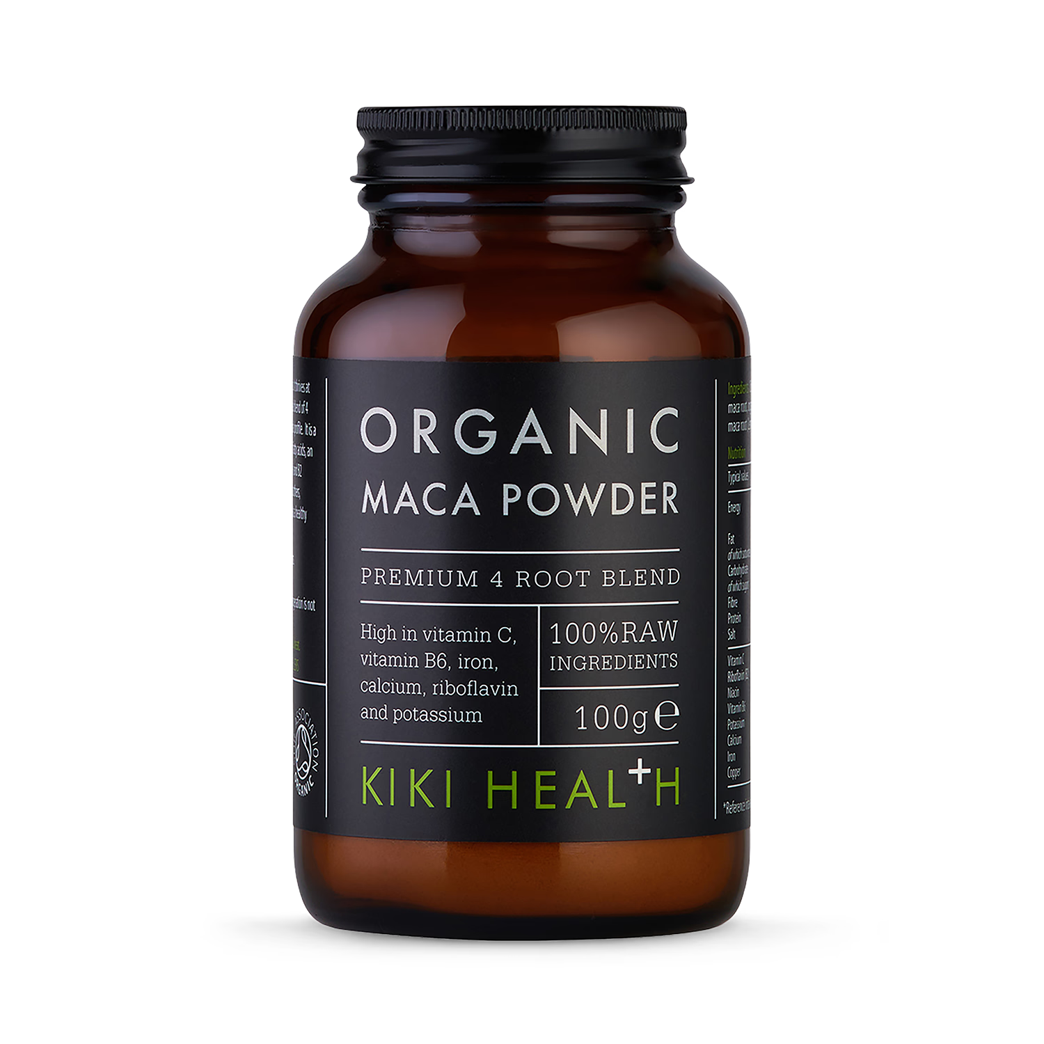KIKI Health Organic 4 Root Maca Powder 100g (British brand)