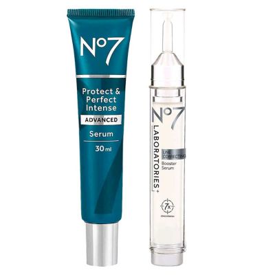 No7 LABORATORIES Line Correcting Booster Serum & Protect & Perfect Intense ADVANCED Serum 30ml Bundle GOODS Boots   