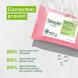 Simple Protect N Glow biodegradable face wipes instant glow pack of 20 (British brand)