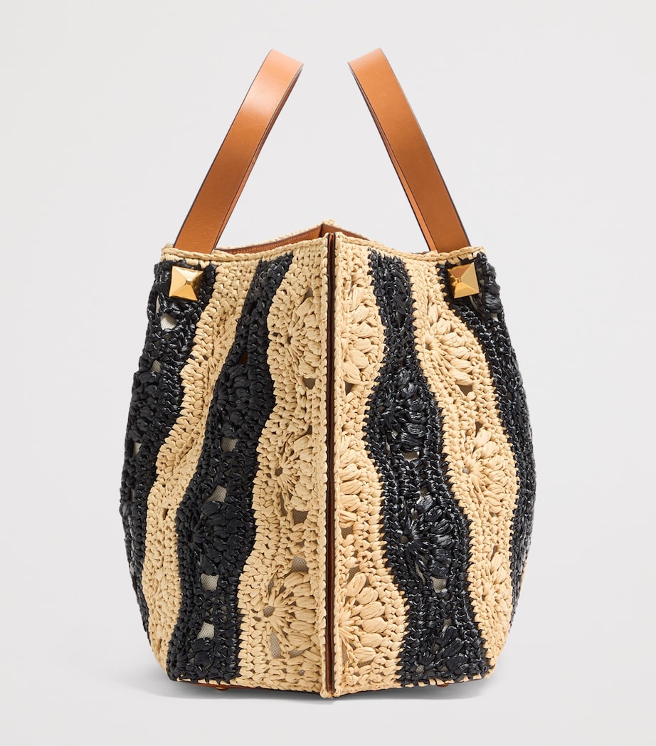 Valentino Garavani medium raffia VLogo tote bag, UK version