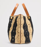 Valentino Garavani medium raffia VLogo tote bag, UK version