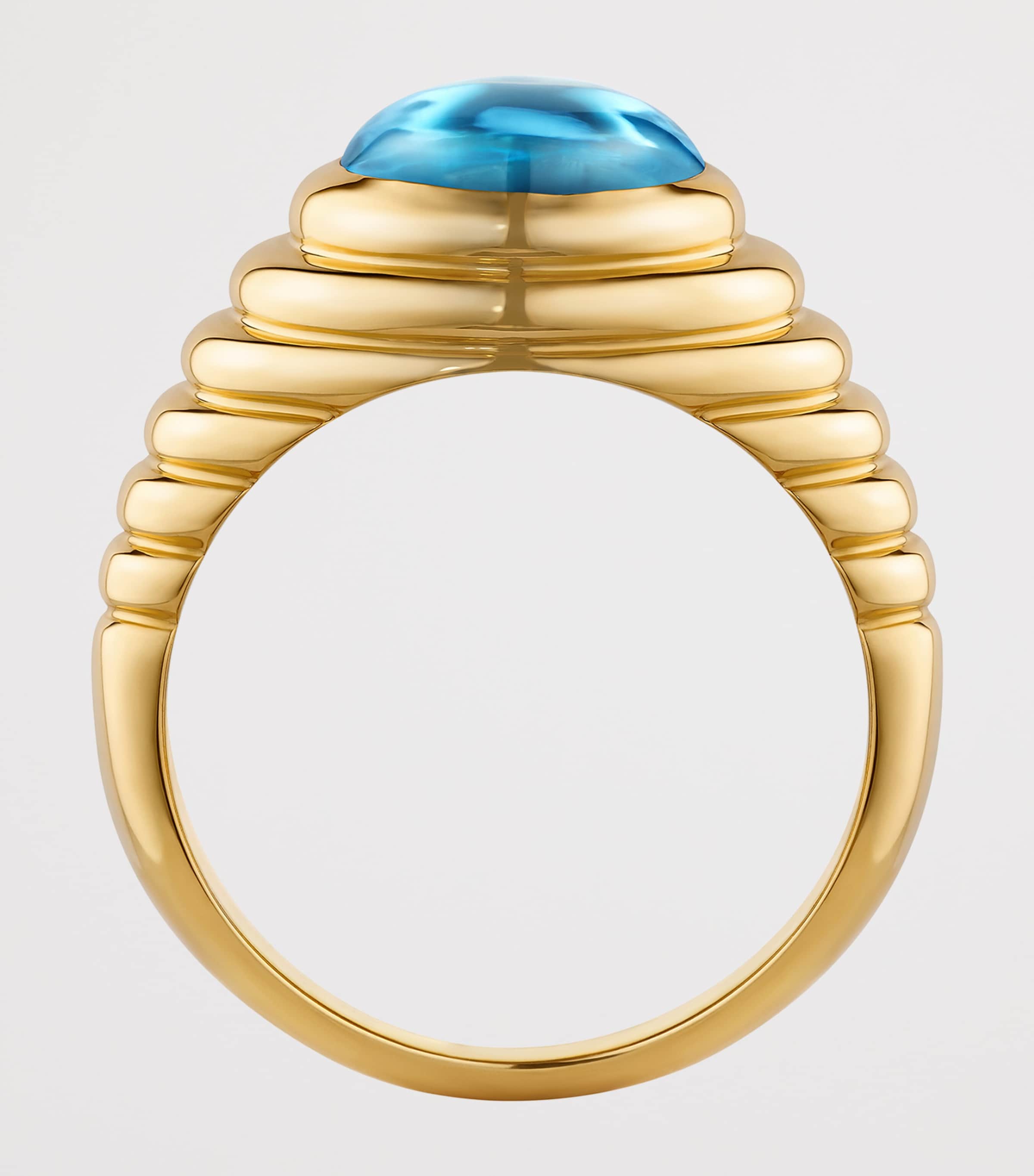 Bvlgari yellow gold topaz quartz ring - (British brand)