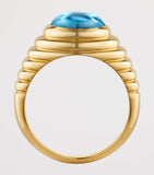 Bvlgari yellow gold topaz quartz ring - (British brand)