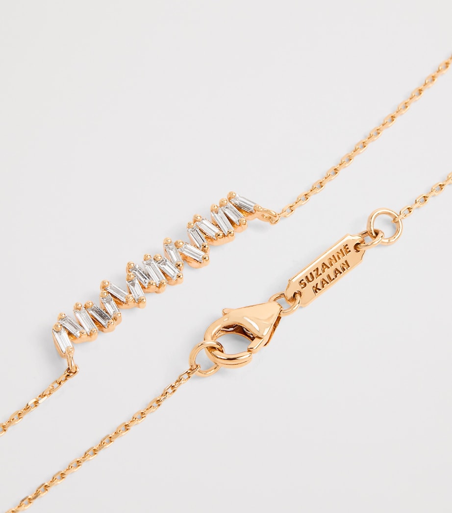 Suzanne Kalan rose gold diamond bar necklace, imported from the UK
