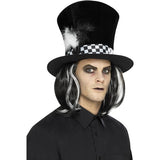 Smiffys dark tea party top hat black with hair - British product