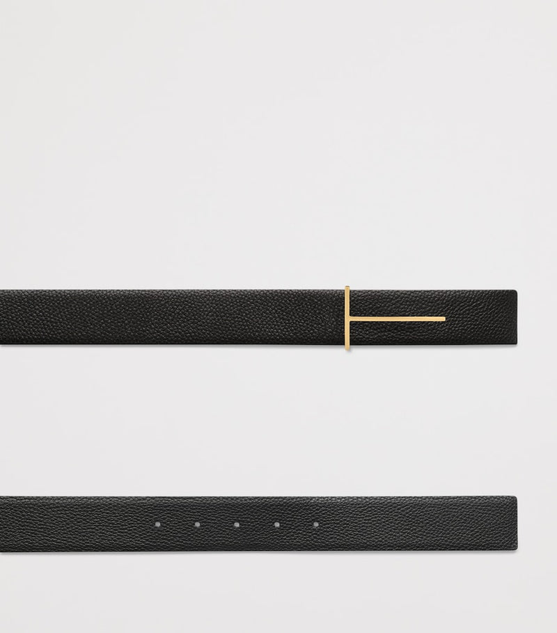 Tom Ford reversible calf leather belt with T buckle - British product