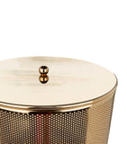 Round Mesh-Style Gold-Plated Laundry Basket