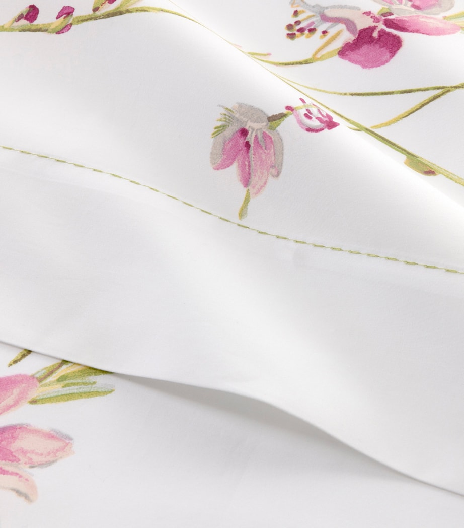 Yves Delorme Gaura super king flat sheet floral 100% cotton, imported from the UK