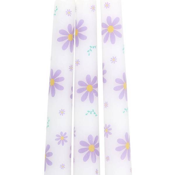 Something Different daisy taper candles pack of 3 - British product