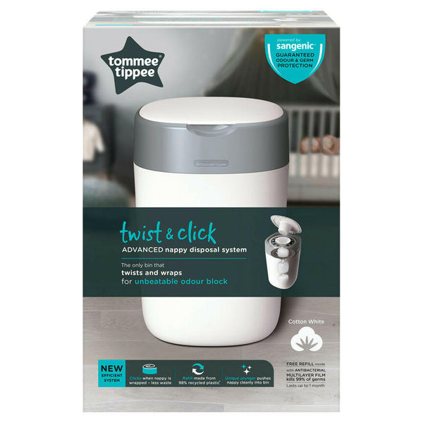 Tommee Tippee Twist Click Advanced Nappy Disposal System White