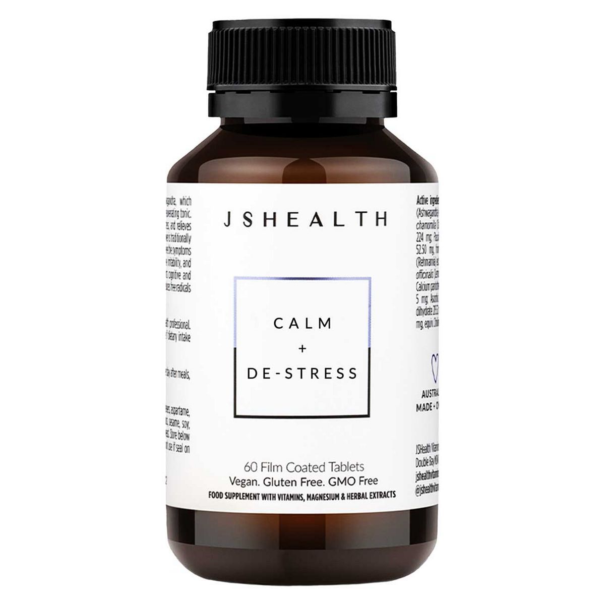 JSHealth Calm + De-Stress 60 Tablets Vegetarian & Vegan Boots   