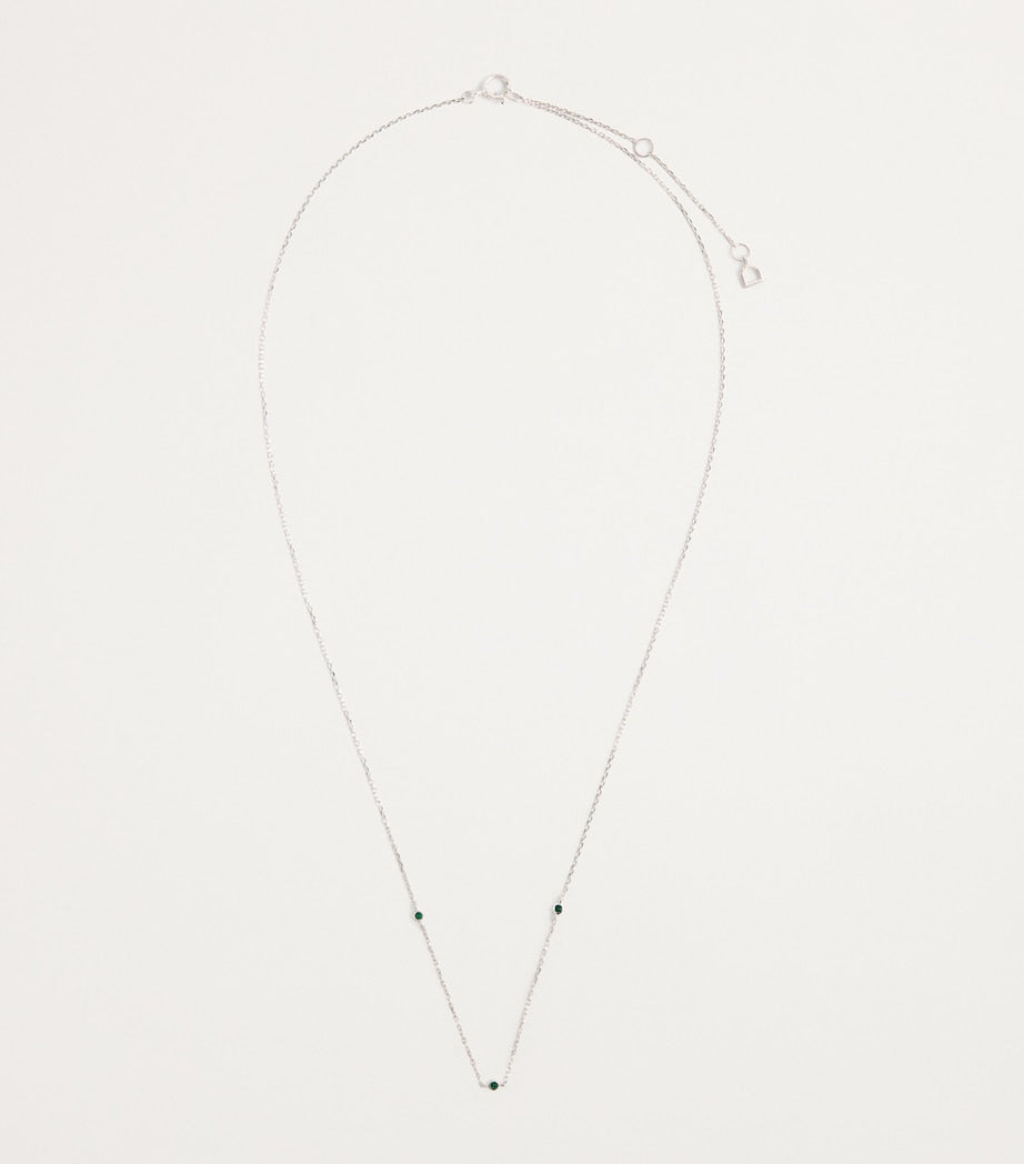 Astrid & Miyu white gold emerald charm necklace - British product