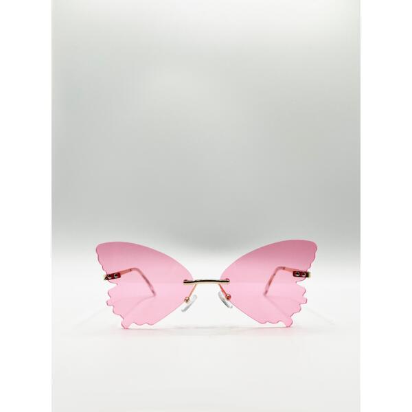 SVNX frameless pink butterfly sunglasses - (British brand)