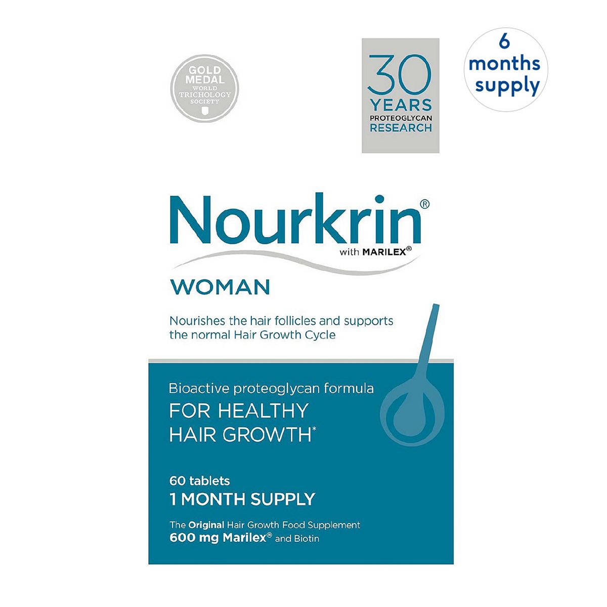 Nourkrin® WOMAN For Hair Growth- 6 Month Supply (360 Tablets) GOODS Boots   