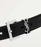 Saint Laurent leather logo belt 3cm, UK version