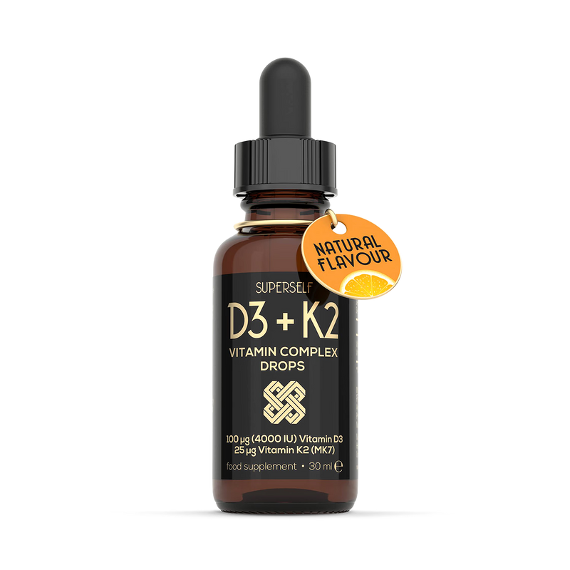SuperSelf Vitamin D3 K2 drops orange flavour 30ml - British product