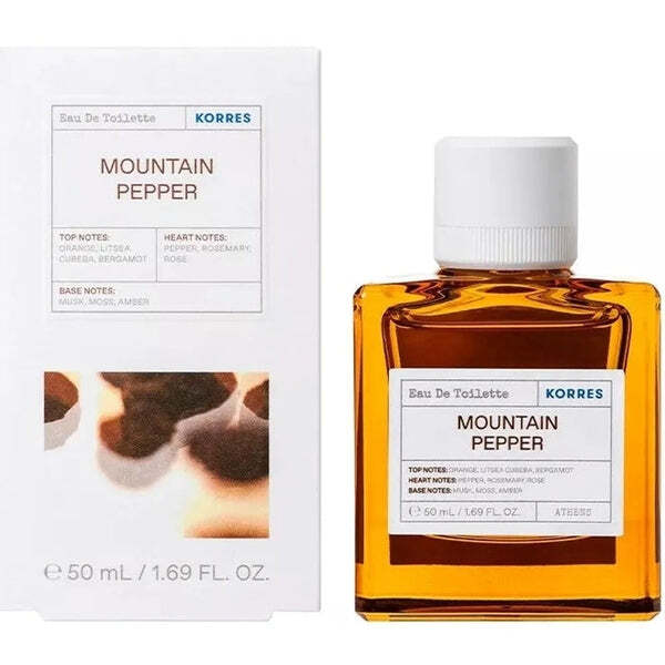 Korres Mountain Pepper Eau de Toilette 50ml spray, imported from the UK