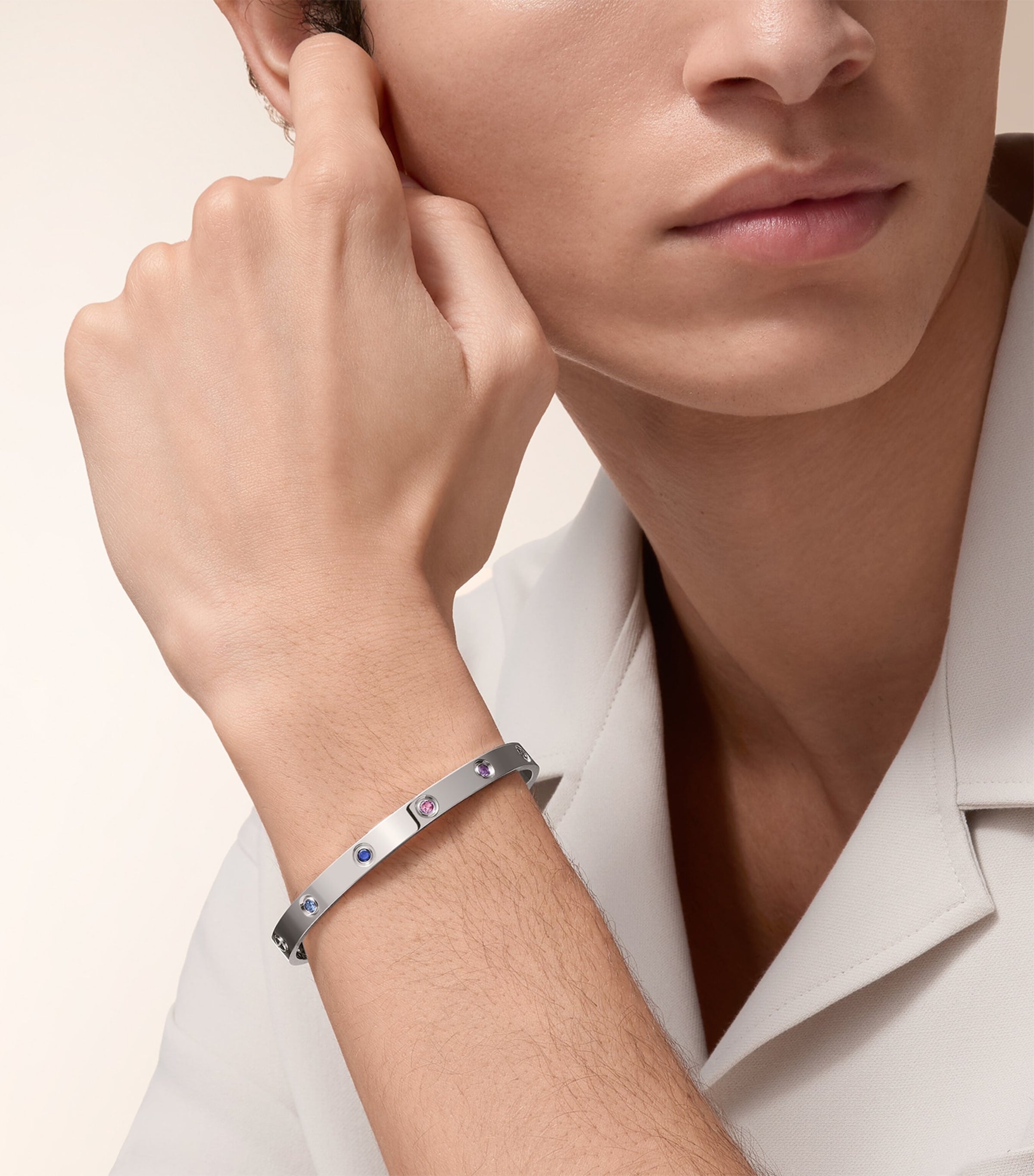 Cartier LOVE bracelet gemstone white gold (British brand)