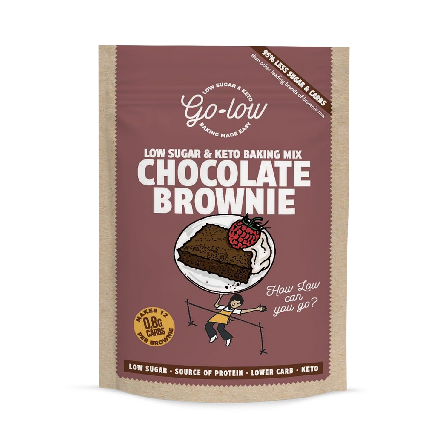 Go Low chocolate brownie mix low sugar keto 218g, UK version