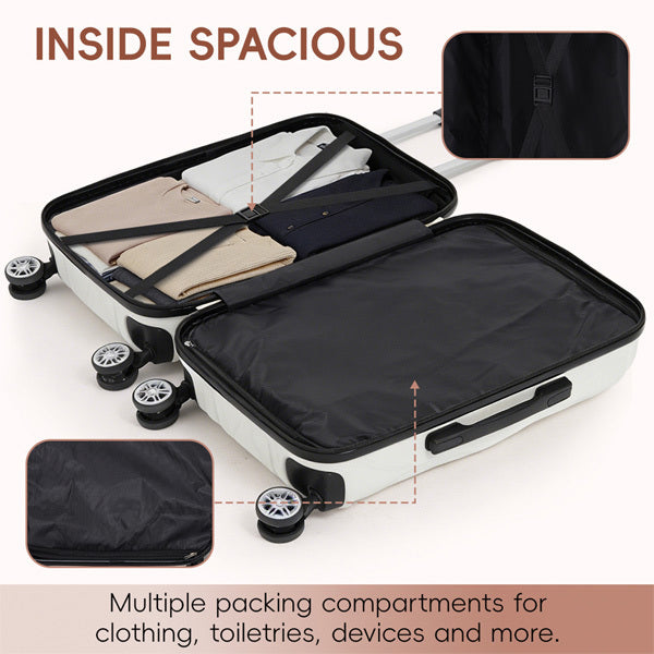 Livingandhome 2 Pcs Hard Shell Travel Suitcases Set