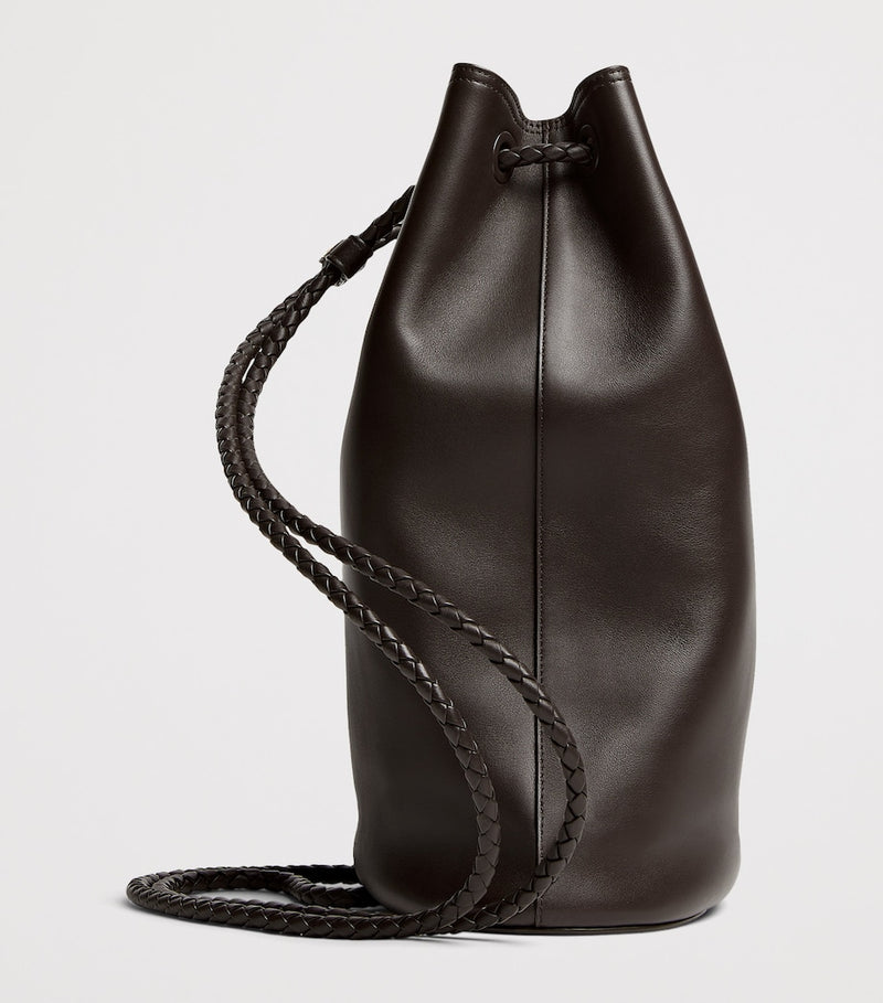 Bottega Veneta Andiamo leather backpack with gold-tone hardware (British brand)