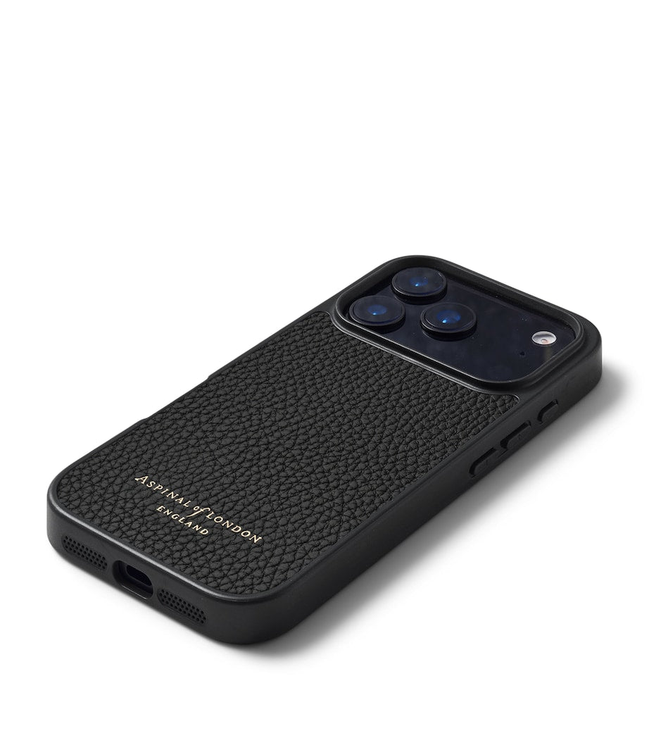 Aspinal of London Grained Leather iPhone 17 Pro Case - British product