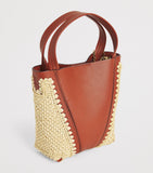 Chloé small raffia-effect leather Spin tote bag (British brand)