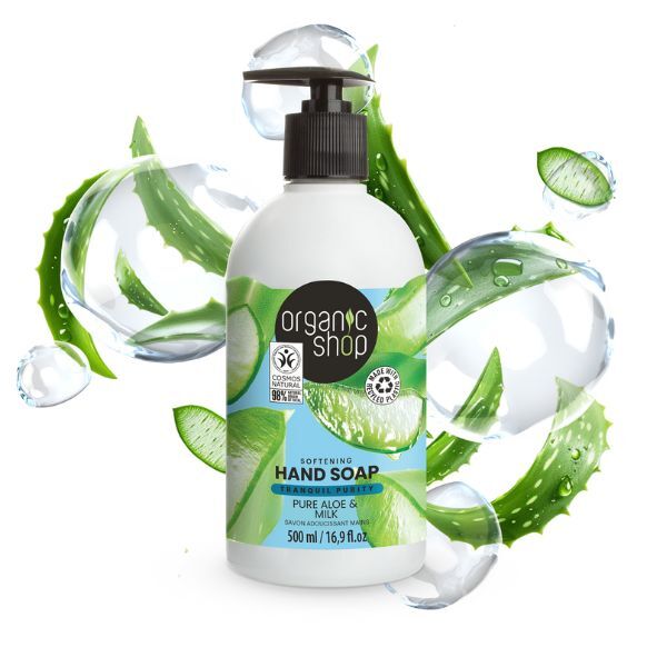 Organic Shop hand soap aloe and milk 500ml - British product