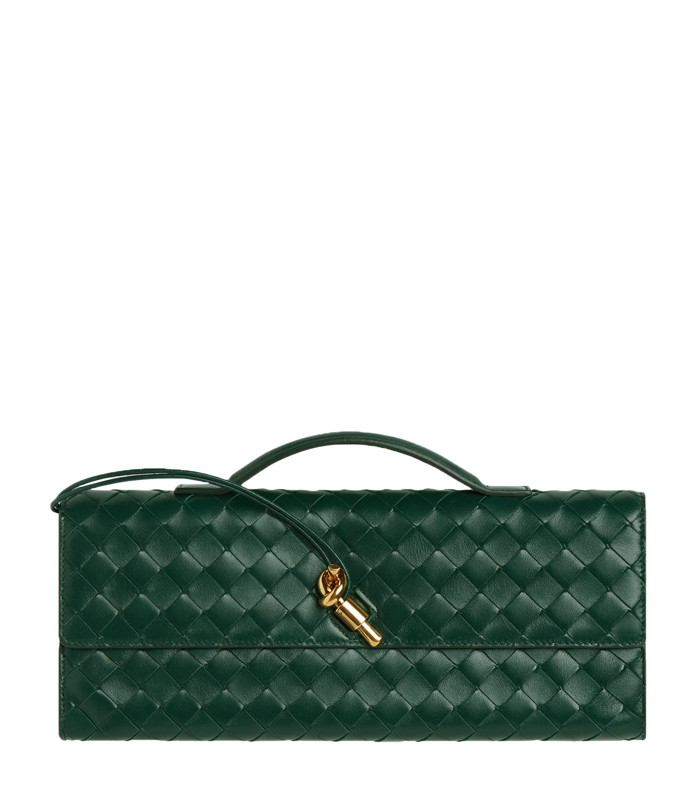 Intrecciato Leather Andiamo Clutch Bag