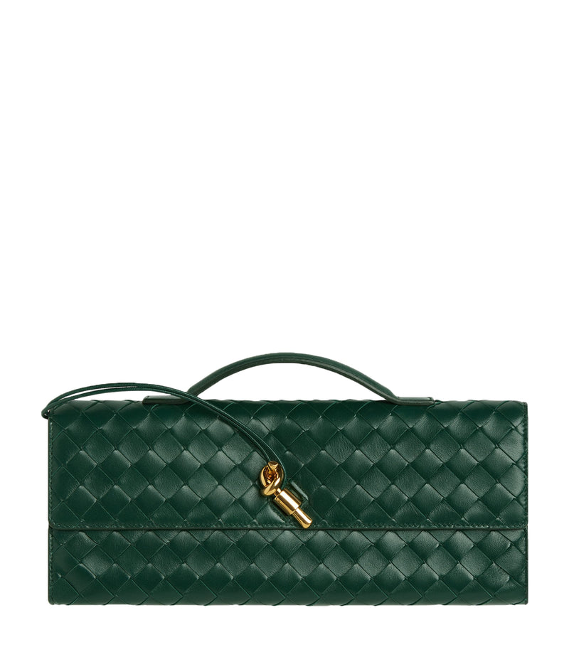 Intrecciato Leather Andiamo Clutch Bag