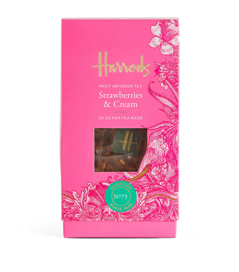 Harrods Strawberries and Cream tea bags 20 tea bags, UK version