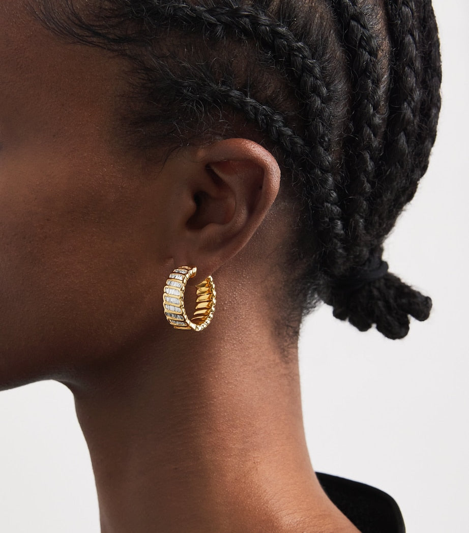 Anita Ko diamond hoop earrings in 18kt yellow gold - British product