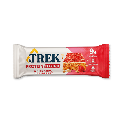 Holland & Barrett Trek White Chocolate & Raspberry Protein Flapjack 16x 50g- Buy online at McGrocer