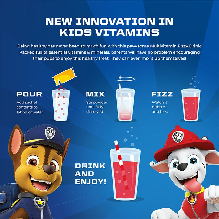 PAW Patrol Nickelodeon Multivitamin Fizzy Drink Apple & Blackcurrant