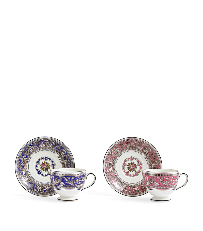 Wedgwood Florentine teacup and saucer set of 2 (British brand)