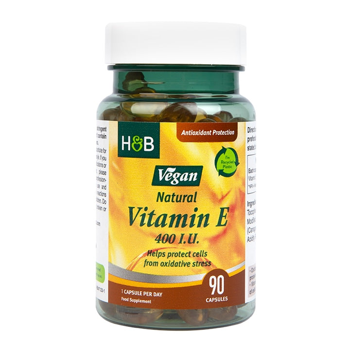 Holland & Barrett Vegan Natural Vitamin E 400IU 90 Capsules GOODS Holland&Barrett