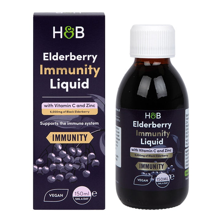 Holland & Barrett Elderberry Immunity Liquid with Vitamin C & Zinc GOODS Holland&Barrett