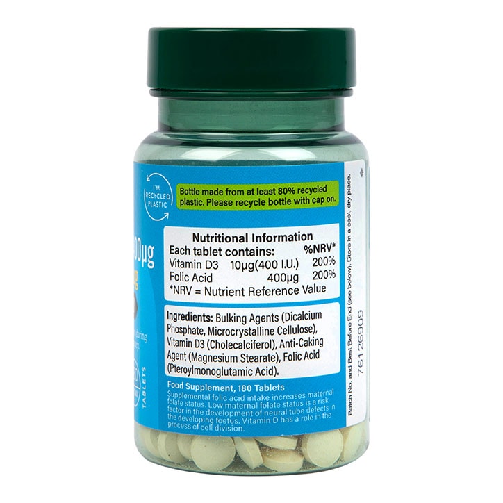 Holland & Barrett Folic Acid & Vitamin D3 180 Tablets GOODS Holland&Barrett