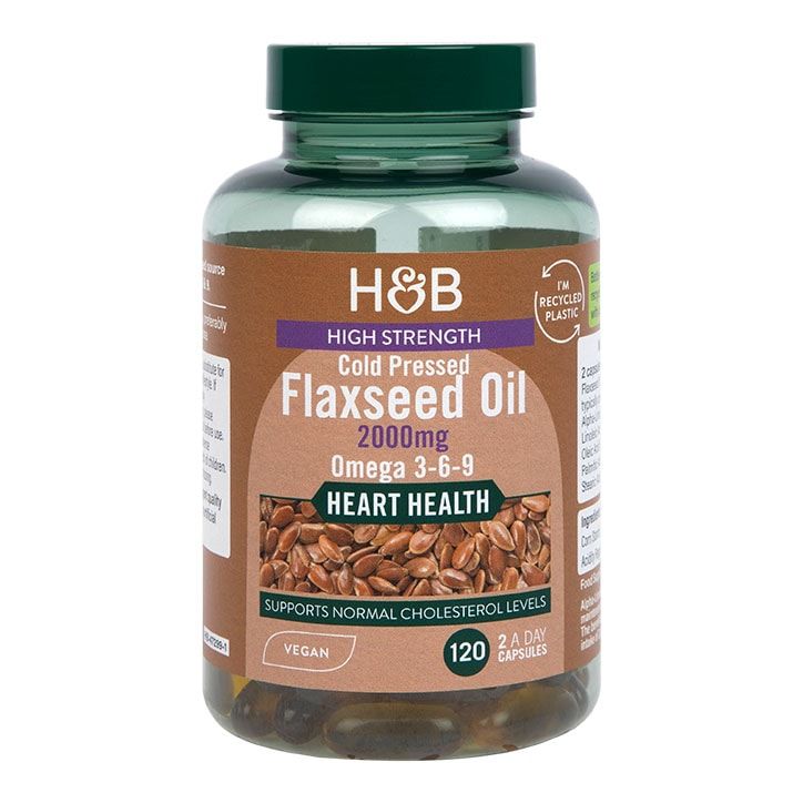 Holland & Barrett Vegan High Strength Flaxseed Triple Omega 3-6-9 Oil 120 Capsules GOODS Holland&Barrett