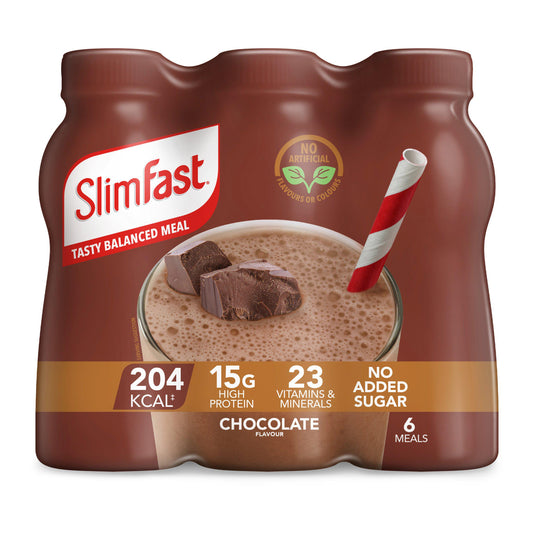 SlimFast Ready to Drink Meal Replacement Shake Chocolate Flavour 6 meals 325ml