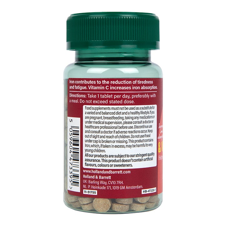 Holland & Barrett Iron & Vitamin C 14mg 180 Tablets GOODS Holland&Barrett