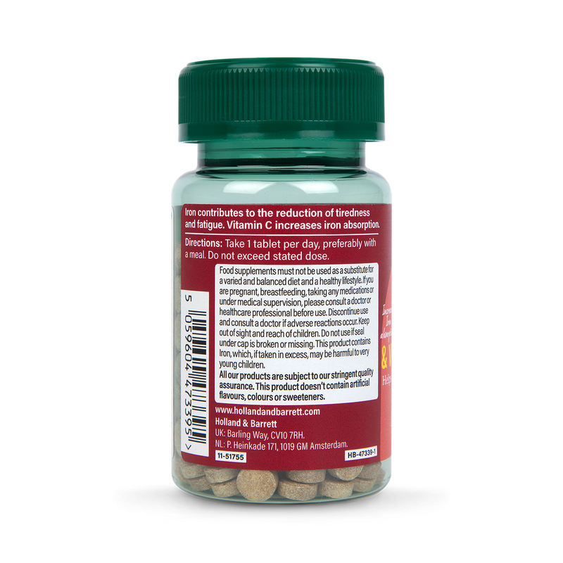 Holland Barrett Iron Vitamin C 14mg 180 Tablets