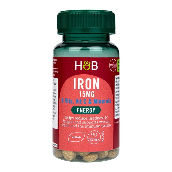 Holland & Barrett Iron + B Vits, Vit C & Minerals 15mg 90 Tablets GOODS Holland&Barrett