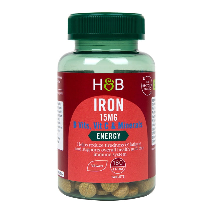 Holland & Barrett Iron + B Vits, Vit C & Minerals 15mg 180 Tablets GOODS Holland&Barrett