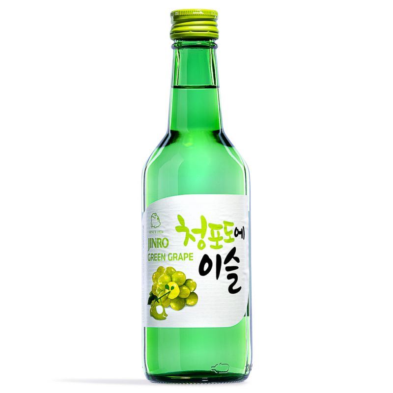 Jinro Chamisul green grape soju 13% ABV, UK version
