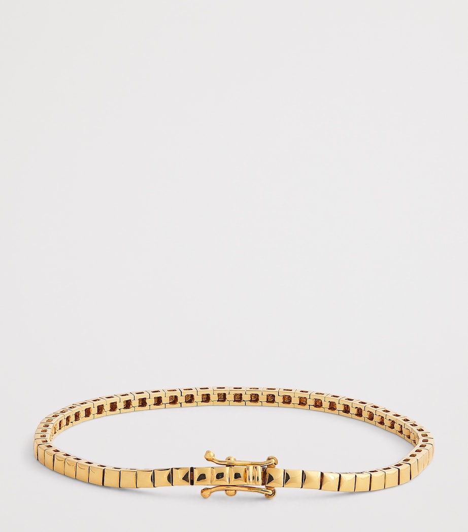 Jennifer Meyer yellow gold square tennis bracelet - British product