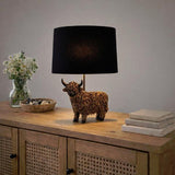 Candlelight Country Highland cow table lamp 44cm (British brand)