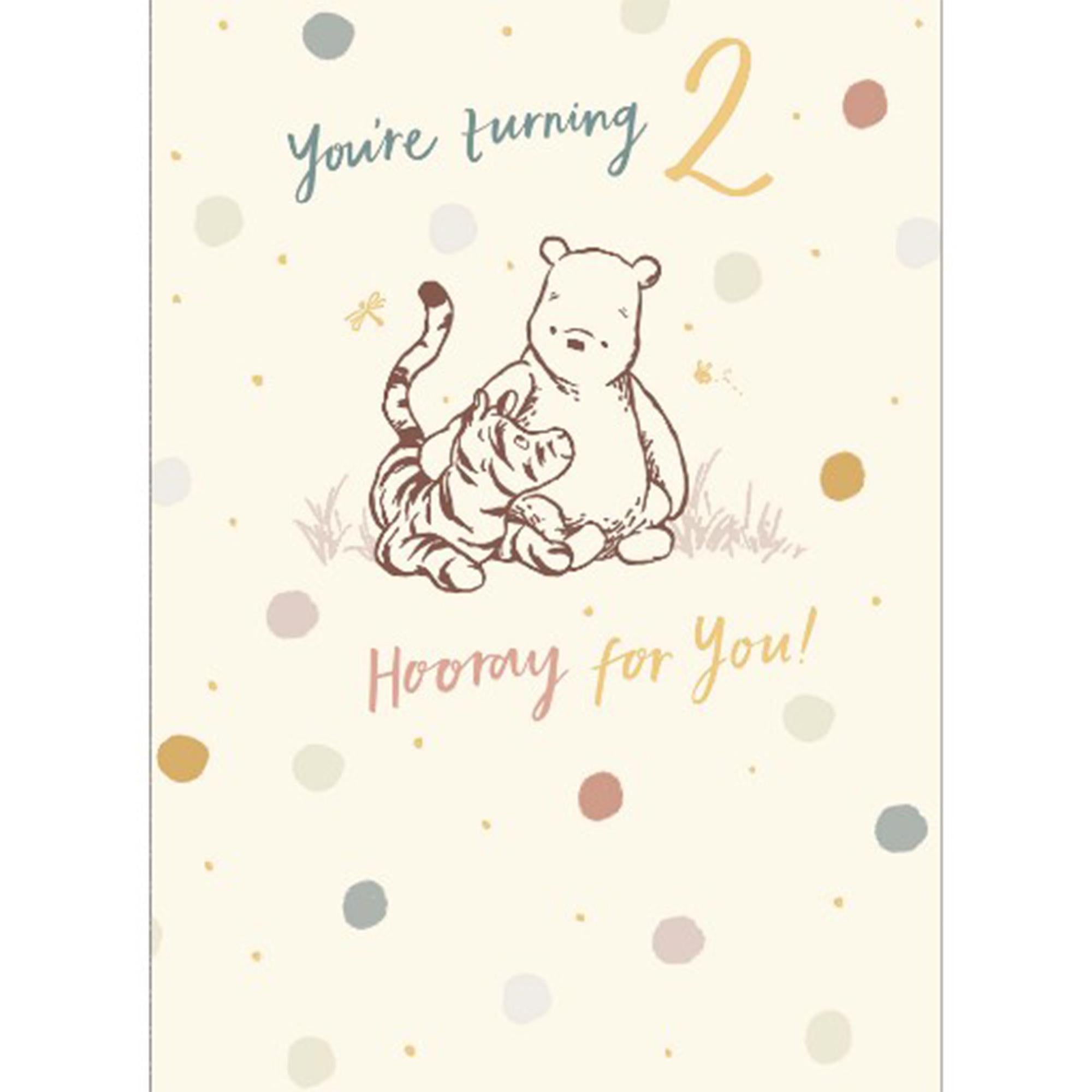 Carlton Happy 2nd Birthday Juvenile Disney Winnie The Pooh Greeting Card GOODS Sainsburys   